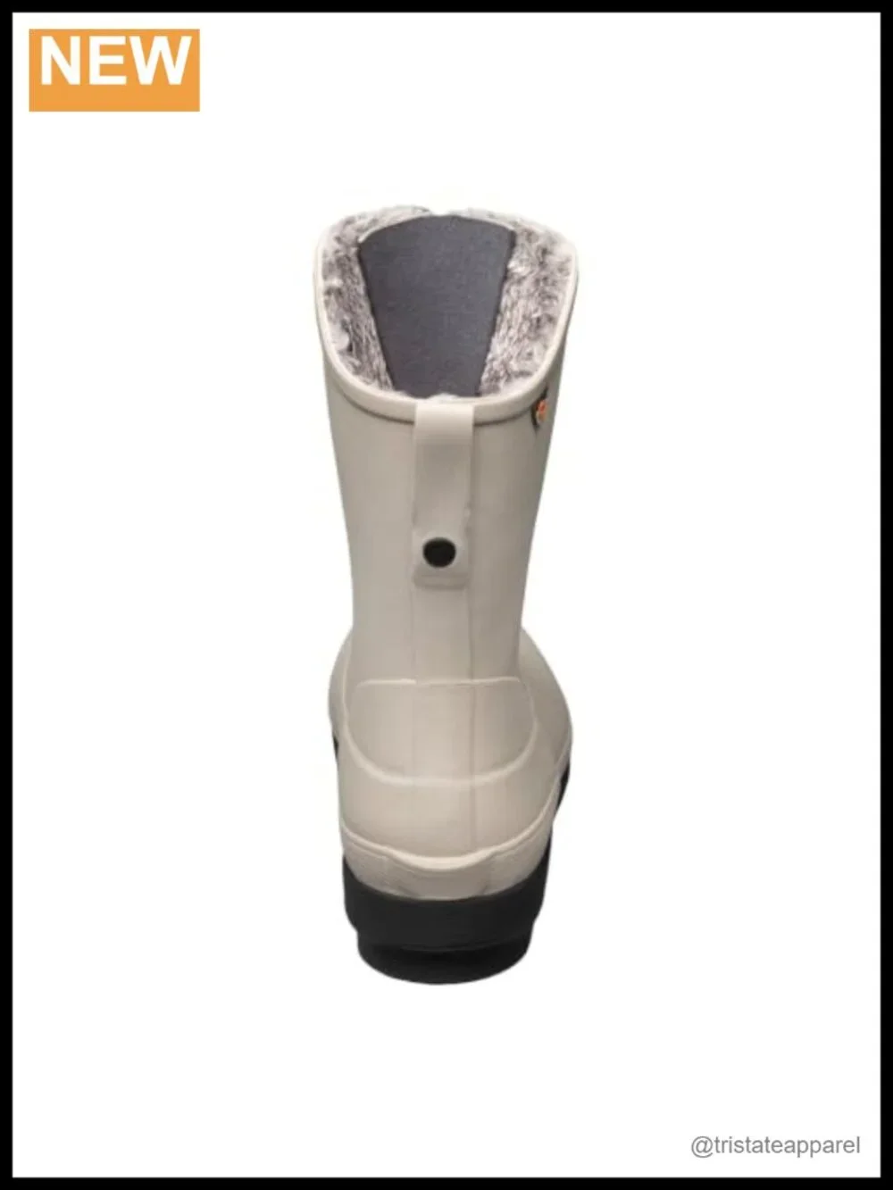 Waterproof Rubber Snow Boots Calf High Zip Closure Plush Lining